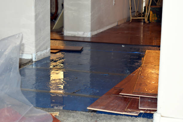 Professional Water Extraction technician working in Helm, CA